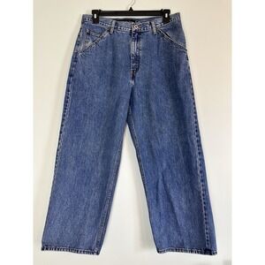 Vintage Levis SilverTab Stovepipe Jeans Baggy Wide Leg Skater Grunge Size 34x30